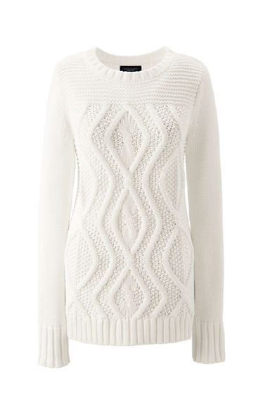 Women's Drifter Cotton Cable Sweater from Lands' End